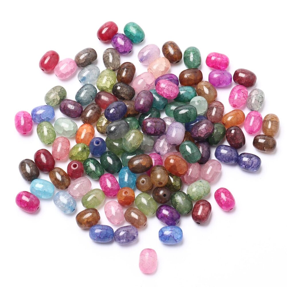 9354 112PCS Natural Stone Beads Smooth Oval Genuine Real Agate Gemstone